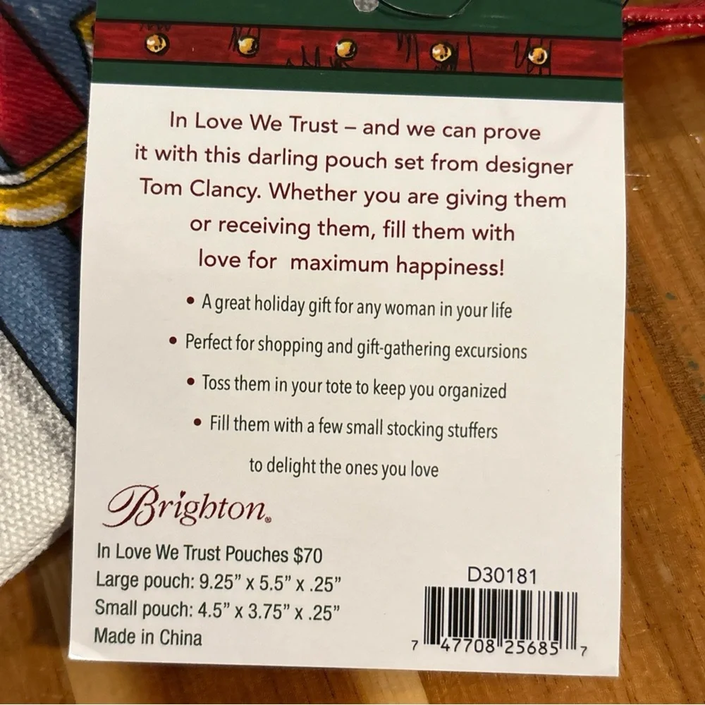Brighton "In Love We Trust" Pouch 2 Piece Set, Fashionista Collection 2019 - NWT - Picture 8 of 9
